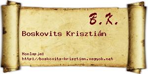 Boskovits Krisztián névjegykártya