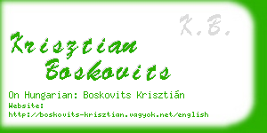 krisztian boskovits business card